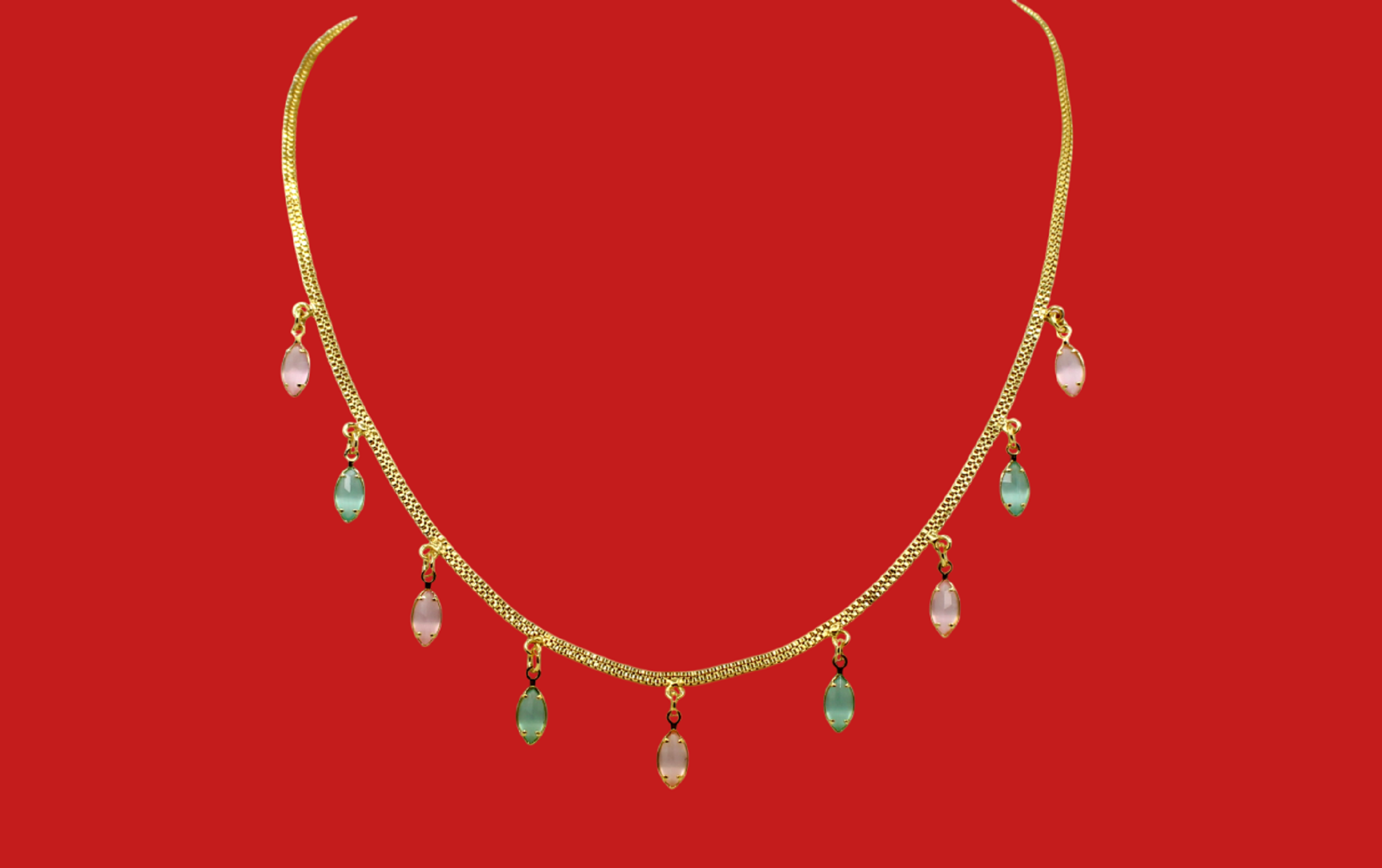 Elegant Multi-Stone Necklace for Women – Festive Wear | ₹309 Only | Skin-Friendly & Lightweight