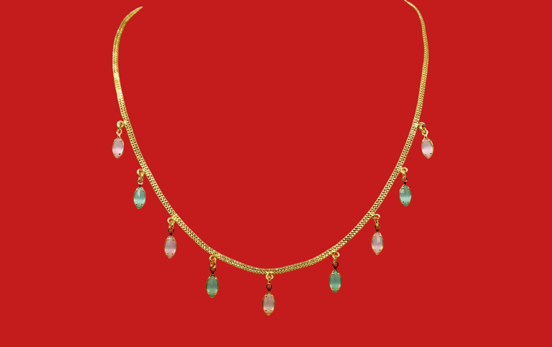 Elegant Multi-Stone Necklace for Women – Festive Wear | ₹309 Only | Skin-Friendly & Lightweight