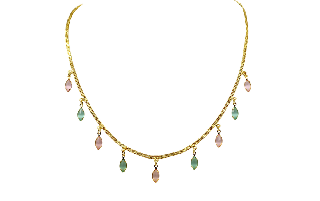 Elegant Multi-Stone Necklace for Women – Festive Wear | ₹309 Only | Skin-Friendly & Lightweight