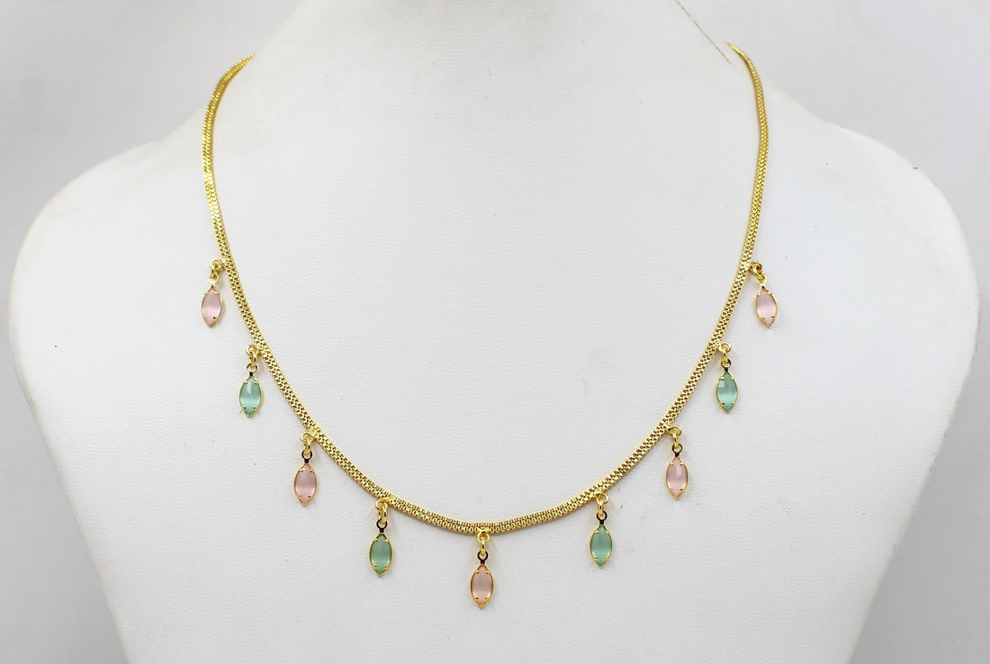 Elegant Multi-Stone Necklace for Women – Festive Wear | ₹309 Only | Skin-Friendly & Lightweight