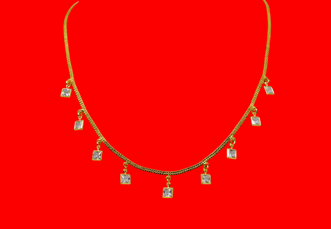 Elegant White Stone Necklace Set for Women – Traditional & Festive Wear