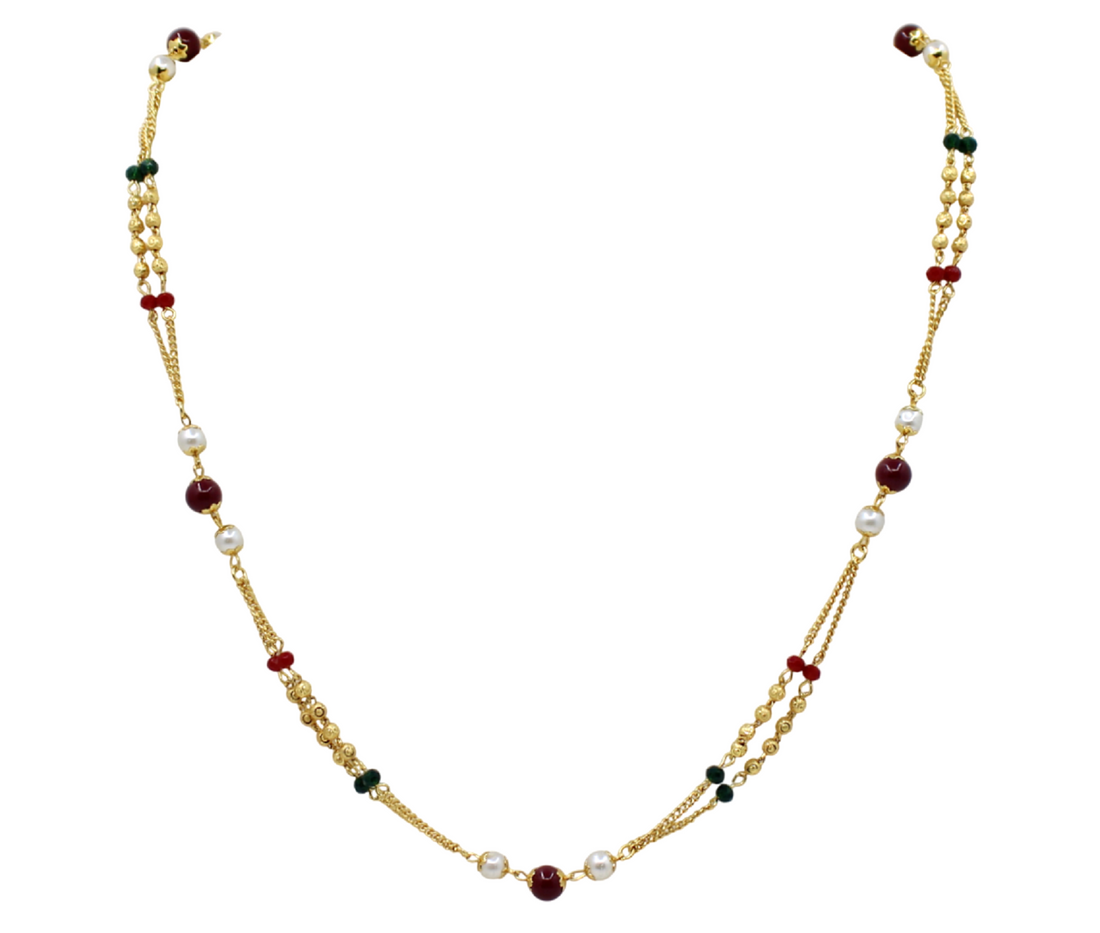 Layered Maharani Gold-Toned Necklace Set for Women – Festive & Bridal Wear