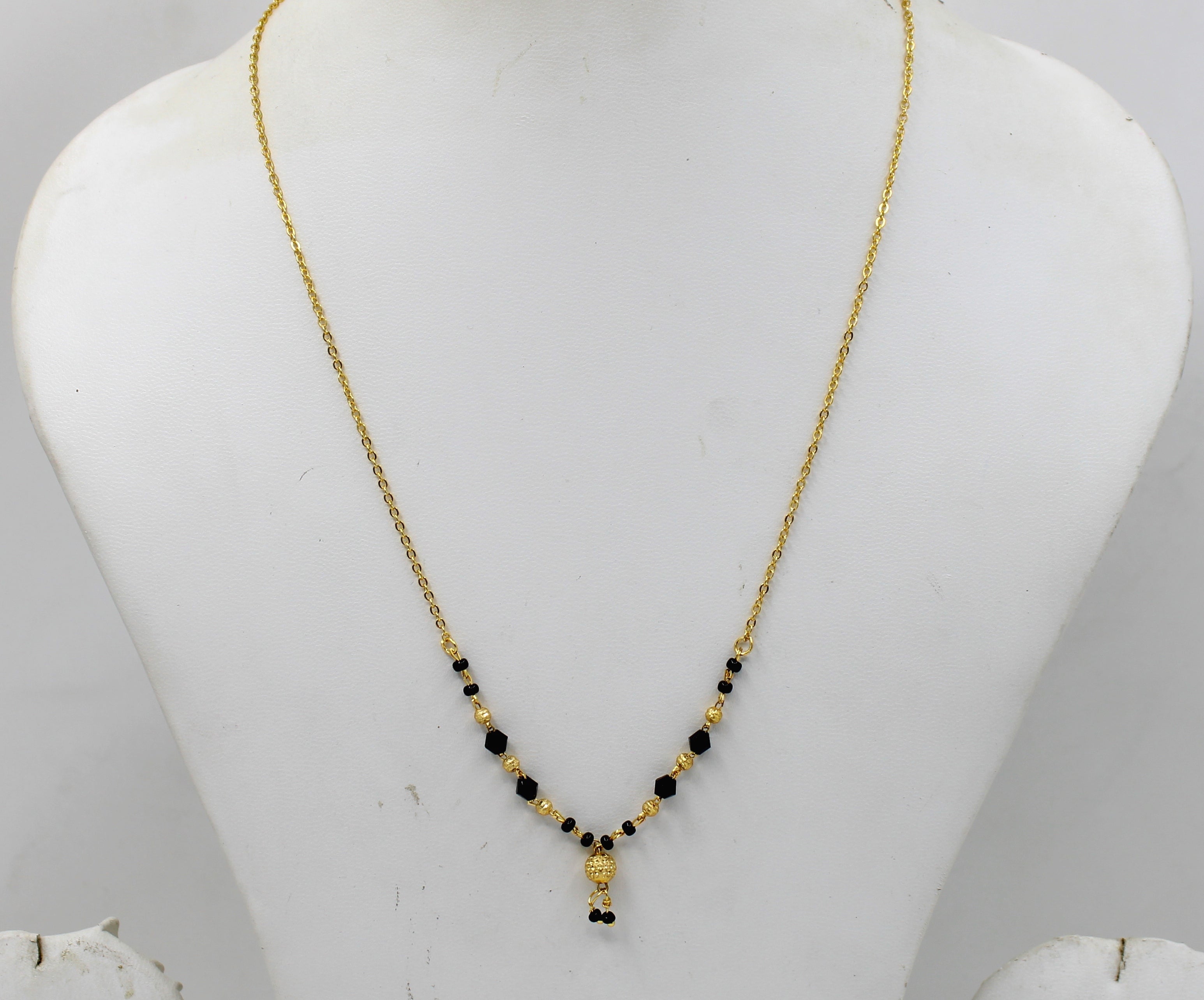 Elegant Daily Wear Black Bead Gold-Plated Mangalsutra – Minimal Charm, Timeless Love 💛