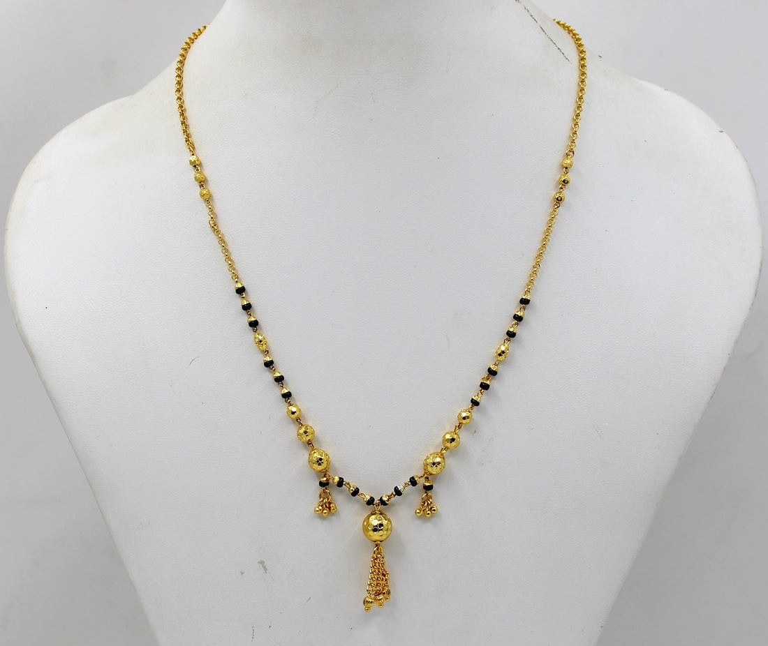 Traditional Gold-Plated Mangalsutra with Hanging Charms – Perfect Blend of Elegance & Devotion
