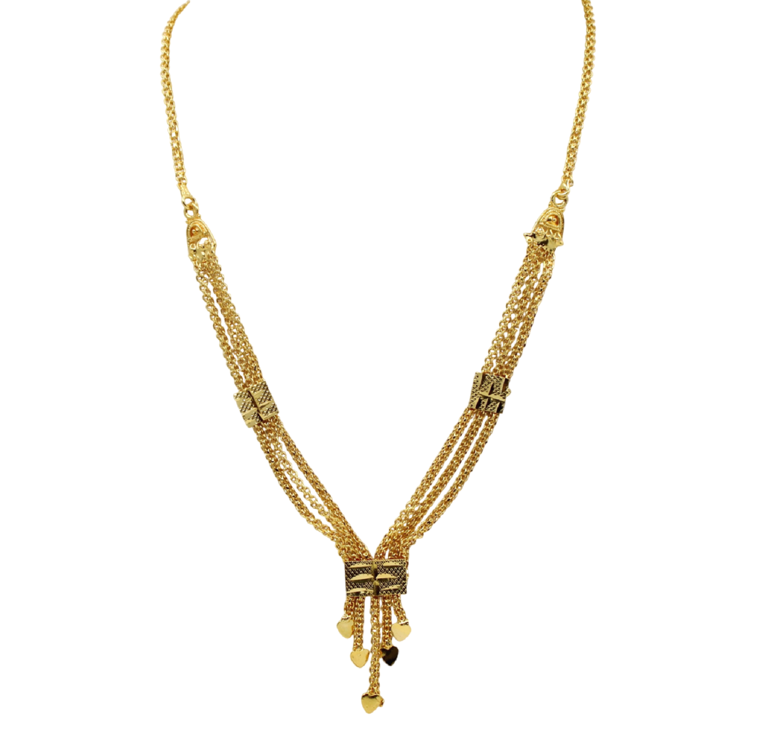 Maharani Style Golden Short Necklace – Traditional Festive Wear for Women