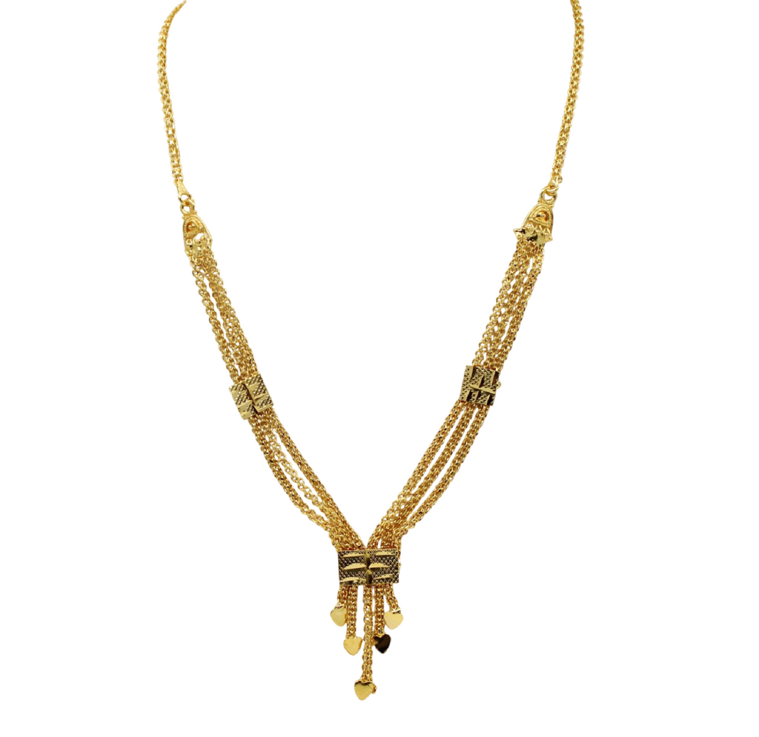 Maharani Style Golden Short Necklace – Traditional Festive Wear for Women
