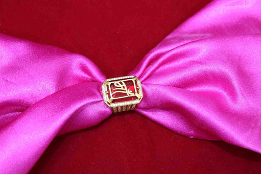 1 Gram Gold Plated Maa Ring With Diamond Best Quality Ring For Men