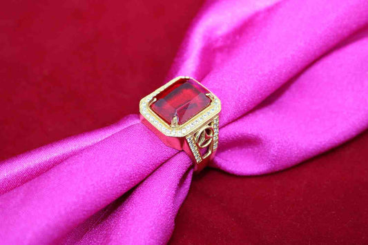 1 Gram Gold Diamond With Mercedes Logo Design Ring For Men