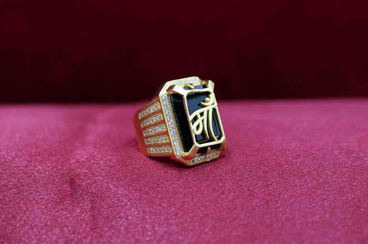 1 Gram Gold Plated Maa Ring With Diamond Best Quality Ring For Men