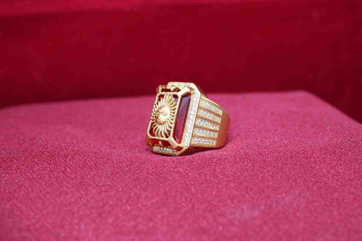 1 Gram Gold Plated Sun With Diamond Best Quality Ring For Men