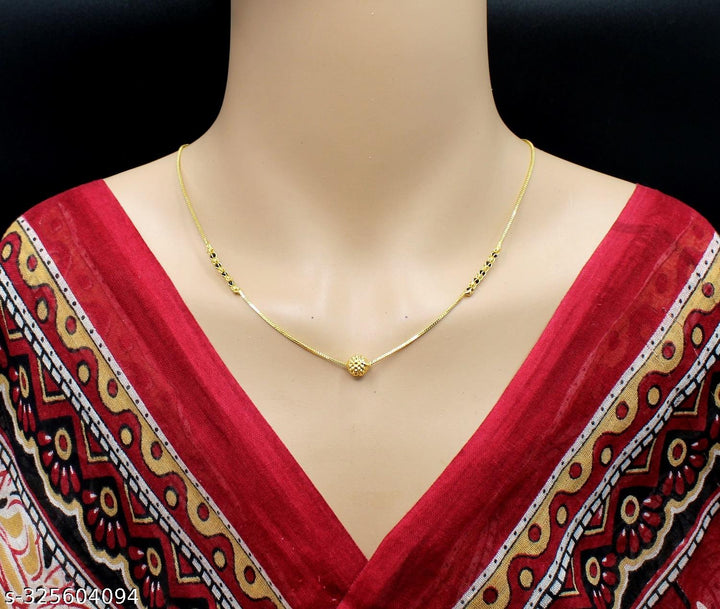 Single Bead Elegant Gold Plated Daily Wear Mangalsutra – Minimal & Timeless Design ✨