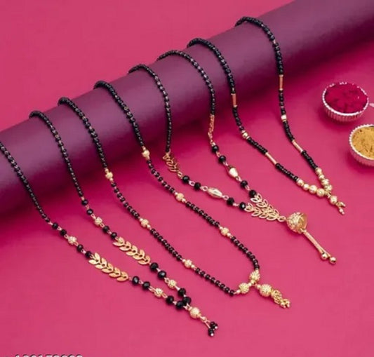 Soni Jewellery Gold Plated combo Mangalsutra (Pack Of 4 Short Mangalsutra)